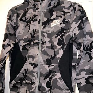 Nike Black and Grey Army Fatigue Hoodie